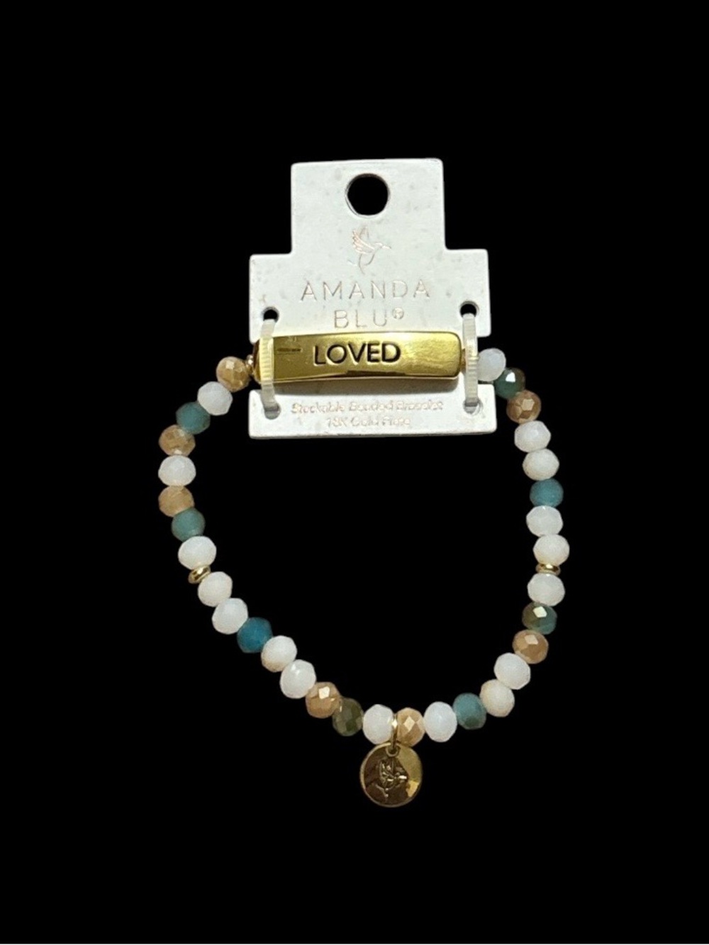 'Loved' Multicolor Beaded Stretch Bracelet